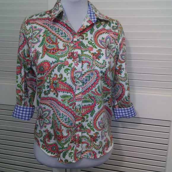 Chaps Tops - Chaps Petite No Iron 100% Cotton Button Down